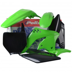 Κιτ πλαστικών MX POLISPORT για Kawasaki KX250-2006-08 Green/Black OEM Color