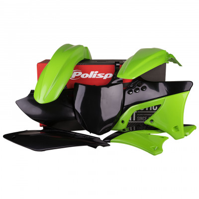 Κιτ πλαστικών MX POLISPORT για Kawasaki KX250-2009-12 Green/Black OEM Color