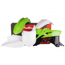 Κιτ πλαστικών MX POLISPORT για Kawasaki KX250-2013-16 White/Green OEM Color 14-15