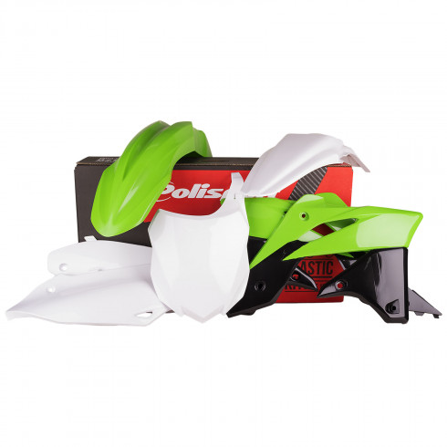 Κιτ πλαστικών MX POLISPORT για Kawasaki KX250-2013-16 White/Green OEM Color 14-15 Κιτ πλαστικών MX POLISPORT για Kawasaki KX250-2013-16 White/Green OEM Color 14-15