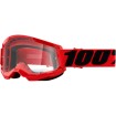 Μάσκα μηχανής motocross 100% STRATA2 RED-CLEAR thumb