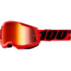 Μάσκα μηχανής motocross 100% STRATA2 RED-MIRROR RED