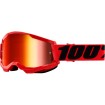 Μάσκα μηχανής motocross 100% STRATA2 RED-MIRROR RED thumb
