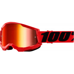 Μάσκα μηχανής motocross 100% STRATA2 RED-MIRROR RED