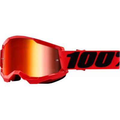 Μάσκα μηχανής motocross 100% STRATA2 RED-MIRROR RED