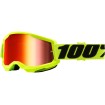 Μάσκα μηχανής motocross 100% STRATA2 YELLOW-MIRROR RED thumb