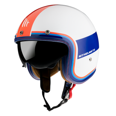 Κράνος μηχανής MT LE MANS 2 TANT GLOSS BLUE/RED JET - OPEN FACE
