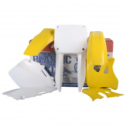 Κιτ πλαστικών MX POLISPORT για Suzuki RM125 / RM250 - 1996-98 OEM Color ΚΙΤΡΙΝΟ/ΑΣΠΡΟ