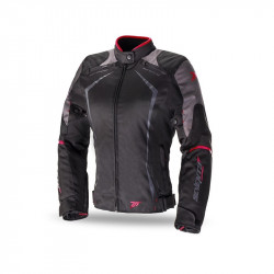 Γυναικείο μπουφάν μηχανής SEVENTY SD-JR49 BLACK/RED