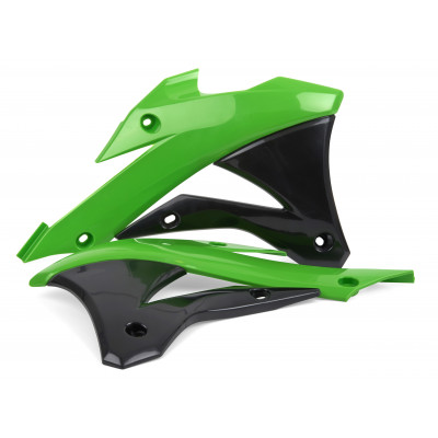 Πλαστικά καλύμματα ψυγείου POLISPORT Kawasaki KX85/100 - 2014-21 ΠΡΑΣΙΝΟ/ΜΑΥΡΟ OEM Color