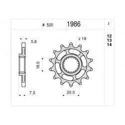 Γρανάζι κίνησης εμπρός TROFEO 361986Z12