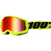Παιδική Μάσκα μηχανής motocross 100% STRATA2 YELLOW-MIRROR RED