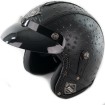 Κοφτό κράνος μηχανής RETRO LEATHER BLACK thumb