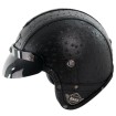 Κοφτό κράνος μηχανής RETRO LEATHER BLACK thumb