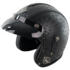 Κοφτό κράνος μηχανής RETRO LEATHER BLACK