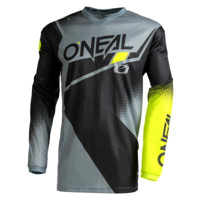 Μπλούζα motocross O'NEAL RACEWEAR V.22 BLACK/GRAY/NEON YELLOW