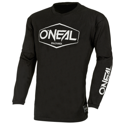 Μπλούζα motocross O'NEAL ELEMENT COTTON HEXX V.22 BLACK/WHITE
