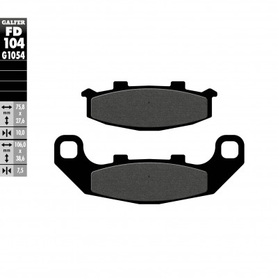 Τακάκια μοτοσυκλέτας Εμπρός / Πίσω Galfer SEMI METAL FD104G1054