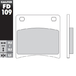 Τακάκια μοτοσυκλέτας Εμπρός Galfer SEMI METAL FD109G1054 Τακάκια μοτοσυκλέτας Εμπρός Galfer SEMI METAL FD109G1054