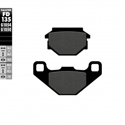 Τακάκια μοτοσυκλέτας Εμπρός / Πίσω Galfer SEMI METAL FD135G1054