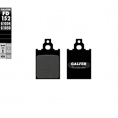 Τακάκια μοτοσυκλέτας Εμπρός / Πίσω Galfer SEMI METAL FD152G1054