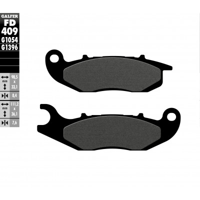 Τακάκια μοτοσυκλέτας Εμπρός Galfer SEMI METAL FD409G1054