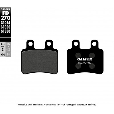 Τακάκια μοτοσυκλέτας Εμπρός / Πίσω Galfer SCOOTER FD270G1050