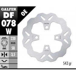 Δισκόπλακα μοτοσυκλέτας εμπρός Galfer WAVE FIXED 220x3,5mm DF078W Δισκόπλακα μοτοσυκλέτας εμπρός Galfer WAVE FIXED 220x3,5mm DF078W