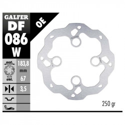 Δισκόπλακα μοτοσυκλέτας εμπρός Galfer WAVE FIXED 183.8x3mm DF086W Δισκόπλακα μοτοσυκλέτας εμπρός Galfer WAVE FIXED 183.8x3mm DF086W