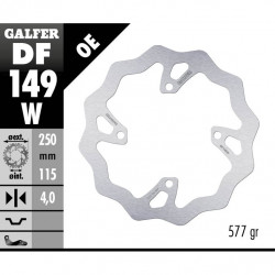 Πίσω δισκόπλακα μοτοσυκλέτας Galfer WAVE FIXED 250x4mm DF149W Πίσω δισκόπλακα μοτοσυκλέτας Galfer WAVE FIXED 250x4mm DF149W