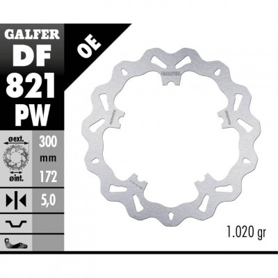 Δισκόπλακα μοτοσυκλέτας εμπρός Galfer BRAKE TRACK WAVE 300x5mm DF821PW