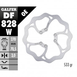 Δισκόπλακα μοτοσυκλέτας εμπρός Galfer WAVE FIXED 270x3mm DF828W