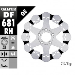 Πίσω δισκόπλακα μοτοσυκλέτας Galfer WAVE SKULL DESIGN FIXED 292x6.4mm DF681RH Πίσω δισκόπλακα μοτοσυκλέτας Galfer WAVE SKULL DESIGN FIXED 292x6.4mm DF681RH