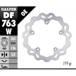 Πίσω δισκόπλακα μοτοσυκλέτας Galfer WAVE FIXED 265x5mm DF763W