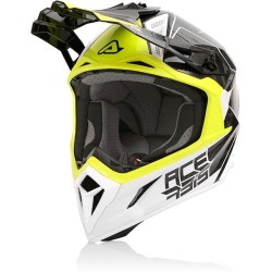 Κράνος motocross ACERBIS STEEL CARBON WHITE/YELLOW