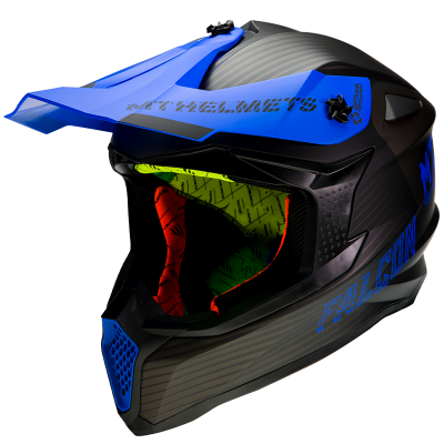Κράνος μηχανής motocross MT FALCON SYSTEM-MATT BLUE