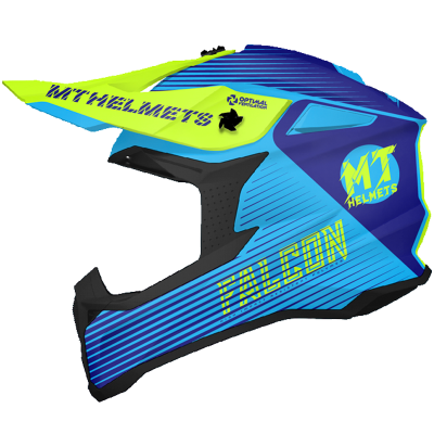 Κράνος μηχανής motocross MT FALCON SYSTEM- FLUO YELLOW