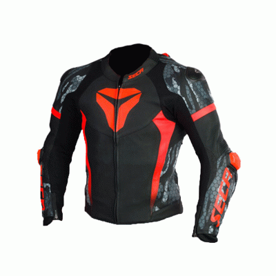 Μπουφάν μηχανής SECA SRS II FLUO RED/CAMO