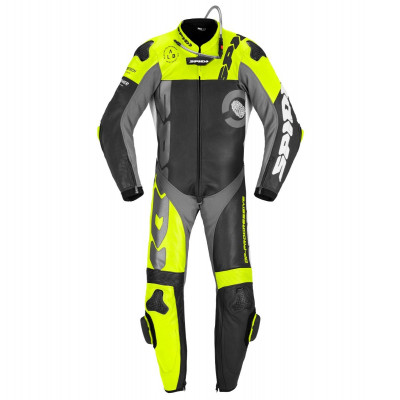 Δερμάτινη στολή μηχανής SPIDI DP-PROGRESSIVE PRO Black/Fluo