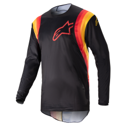 Μπλούζα motocross ALPINESTARS Fluid Corsa ΜΑΥΡΟ/ΚΟΚΚΙΝΟ/ΚΙΤΡΙΝΟ