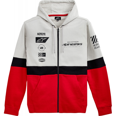 Φούτερ ALPINESTARS Position Zip Hoodie ΑΣΠΡΟ/ΚΟΚΚΙΝΟ/ΜΑΥΡΟ