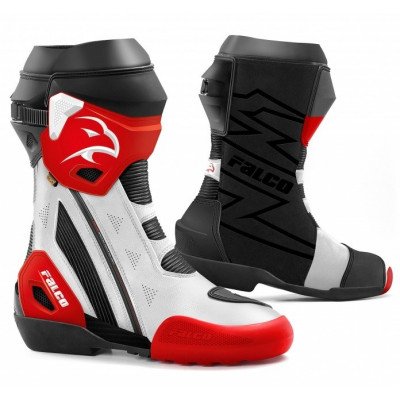 Μπότες μηχανής FALCO ELITE GP ΑΣΠΡΟ/ΚΟΚΚΙΝΟ