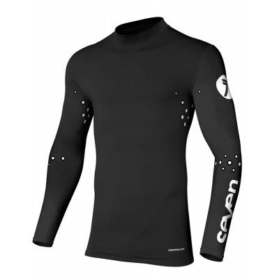 Μπλούζα μηχανής motocross SEVEN ZERO COMPRESSIONS LASER CUT ΜΑΥΡΟ