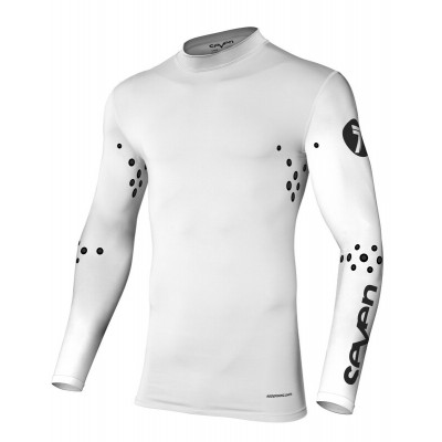 Μπλούζα μηχανής motocross SEVEN ZERO COMPRESSIONS LASER CUT ΑΣΠΡΟ