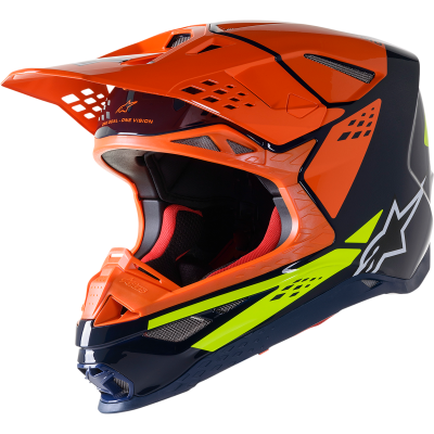 Κράνος μηχανής ALPINESTARS SM8 Factory ΜΠΛΕ/ΠΟΡΤΟΚΑΛΙ/ΚΙΤΡΙΝΟ