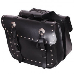 Πλαϊνές δερμάτινες βαλίτσα μηχανής ADRENALINE STUDS ΜΑΥΡΟ