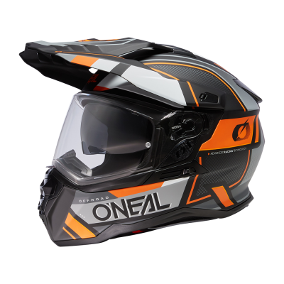 Κράνος μηχανής Enduro D-SRS SQUARE V.23 ΜΑΥΡΟ/ΓΚΡΙ/ΠΟΡΤΟΚΑΛΙ