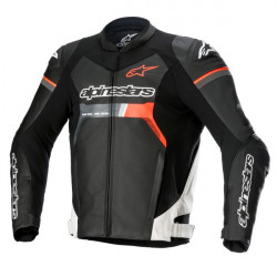 Δερμάτινο μπουφάν μηχανής ALPINESTARS GP FORCE BLACK/FLUO RED/WHITE