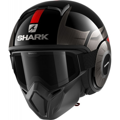 Κράνος μηχανής SHARK STREET-DRAK TRIBUTE BLACK/CHROME/RED