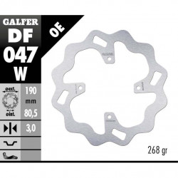 Πίσω δισκόπλακα μοτοσυκλέτας Galfer WAVE FIXED  DISC WAVE FIXED 190x3mm DF047W